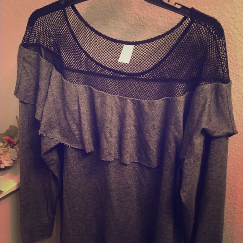 Black and grey Plus size top